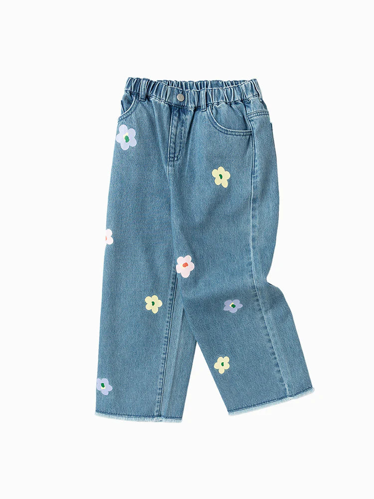 Balabala Kids Girl Floral Jeans