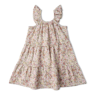 Organic Ruffle Tiered Dress - Pastel Bloom