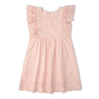 Organic Eyelet Flutter Dress - Blush Eyelet