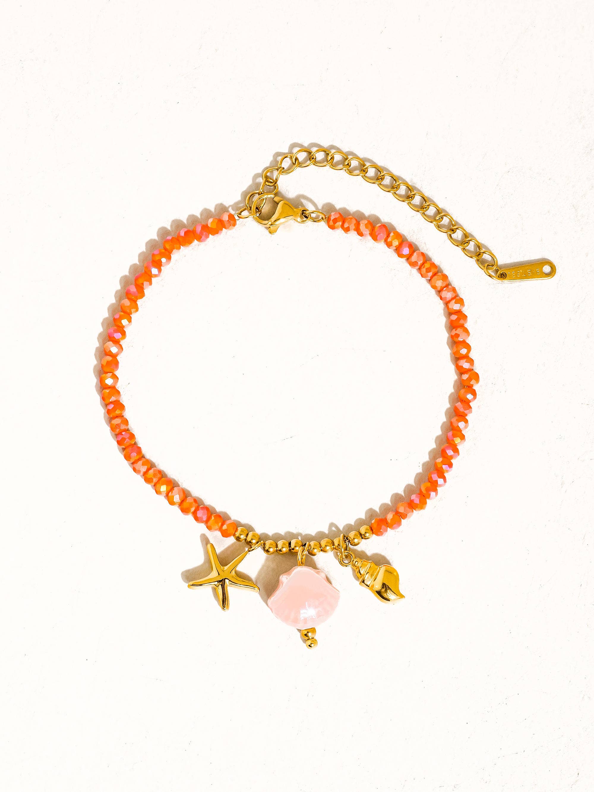Image of Fawn 18K Gold Non-Tarnish Shells and Star Beaded Bracelet