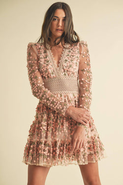 Image of Floral Lace Mini Dress