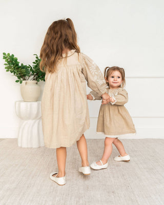 Viverano Organics - Isabel Floral Embroidered Linen Dress (Organic Cotton)