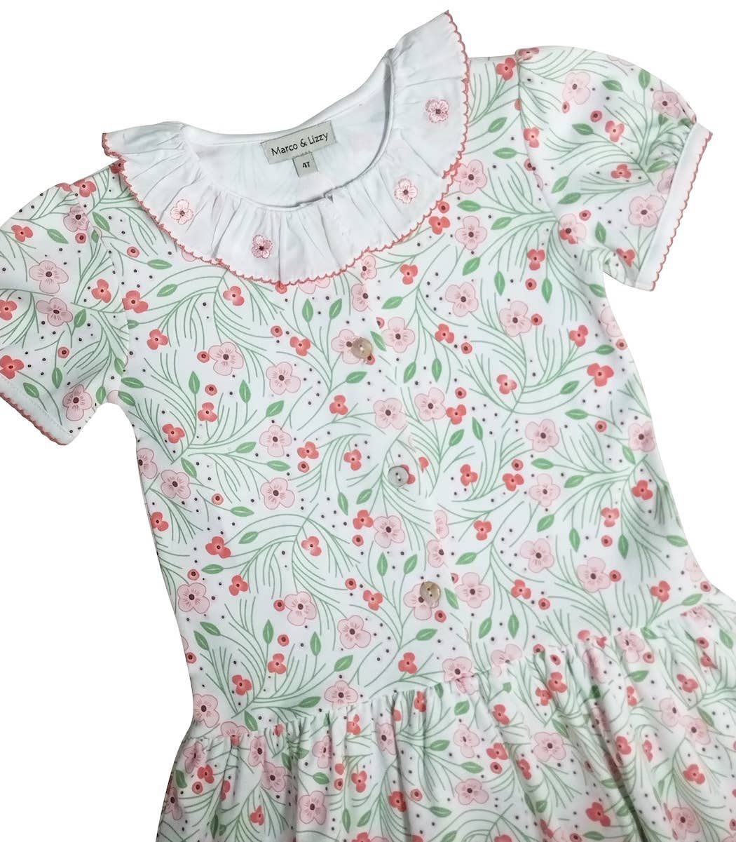 Marco and Lizzy - Cherry Blossoms Girl's Dropped Waist Dress