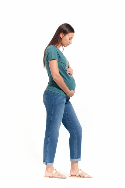 1822 Denim - 28" Maternity Boyfriend Jean w/ Bellyband in Erin