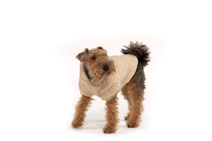 fabdog - Cream Sherpa Dog Hoodie: 10"