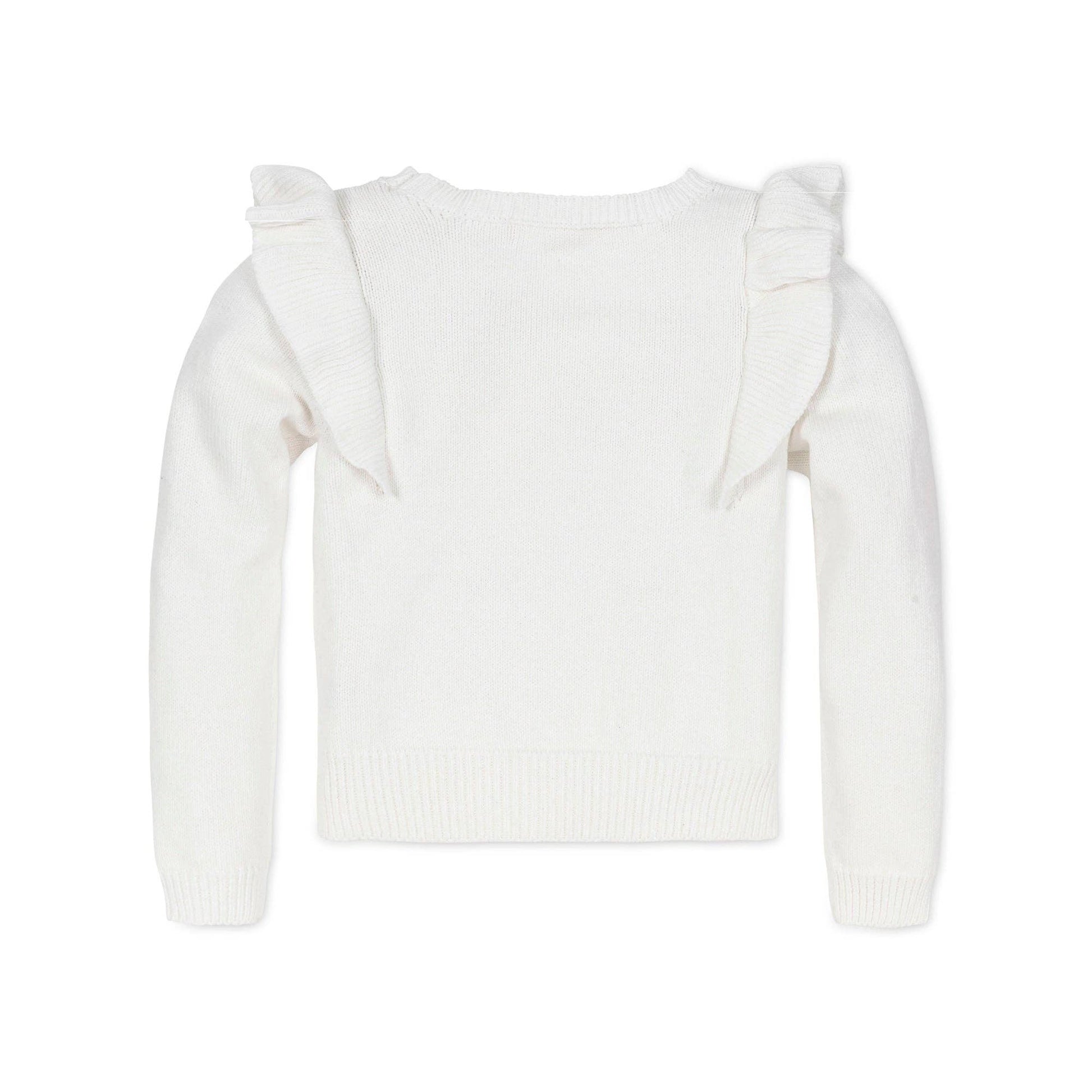 Textured Yoke Ruffle Sweater