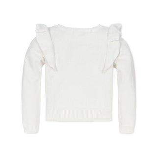 Textured Yoke Ruffle Sweater
