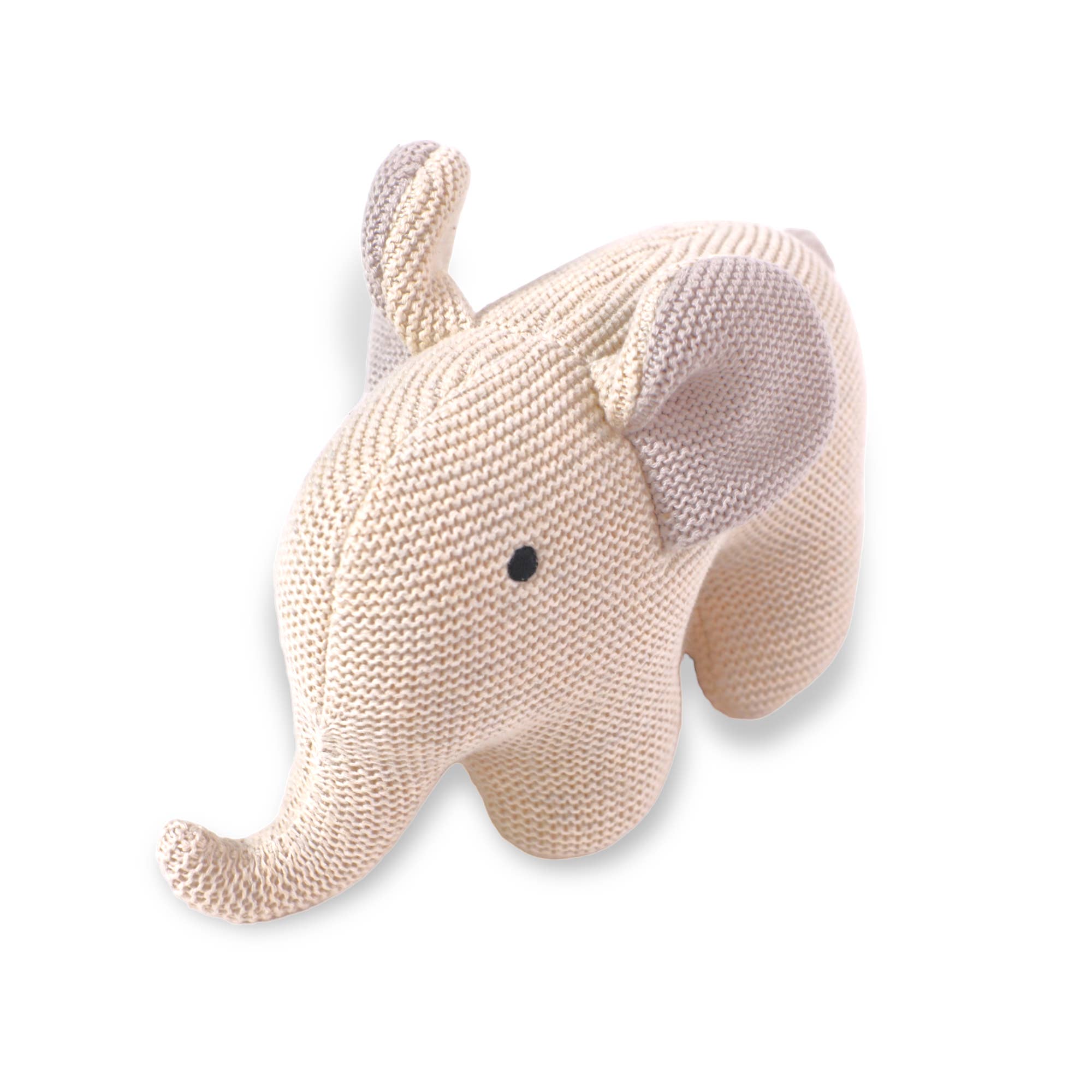 Image of Elephant Knit Animal Soft Baby Toy