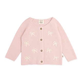 Viverano Organics - Zoe Bow Sweater Knit Baby Button Cardigan (Organic)