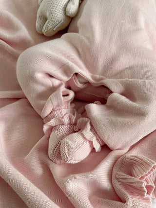 Classic Ruffle Booties - Powder Pink