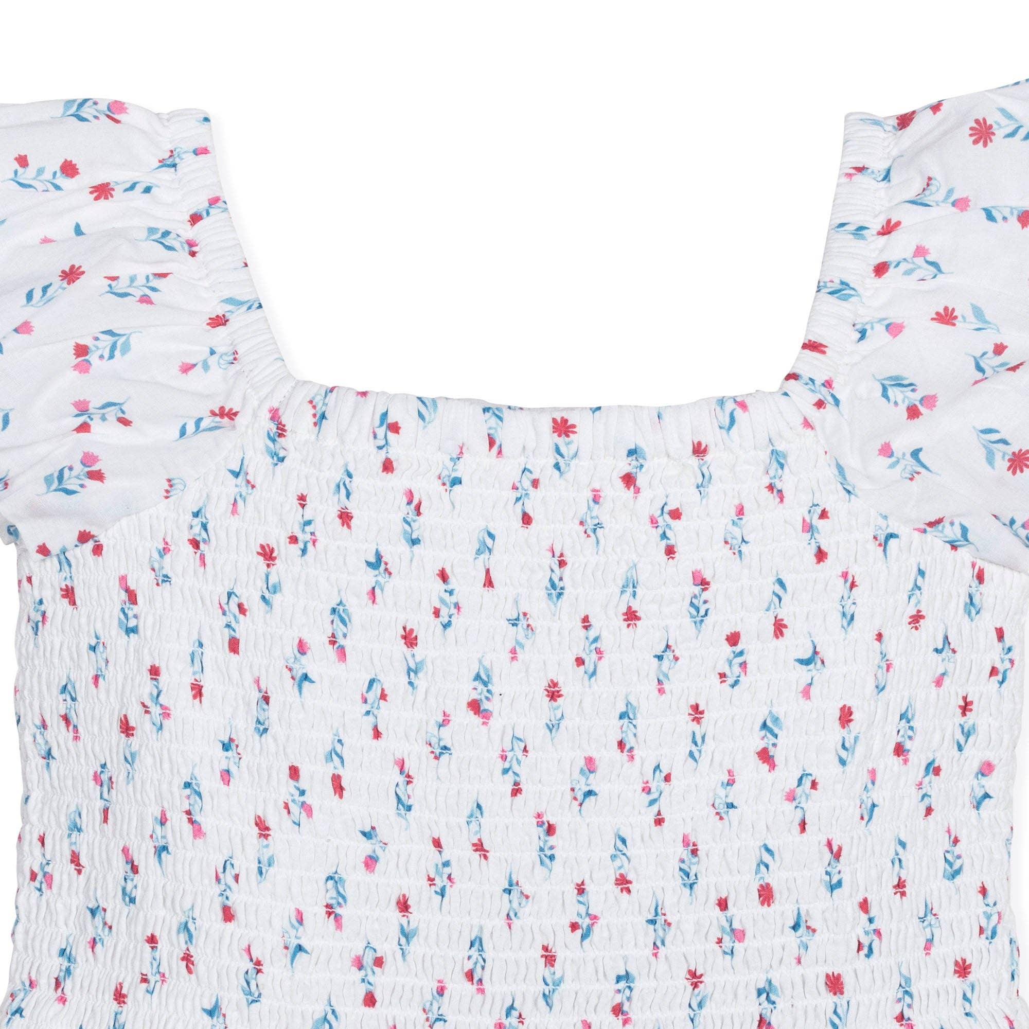 Hope and Henry - Organic Puff Sleeve Smocked Romper