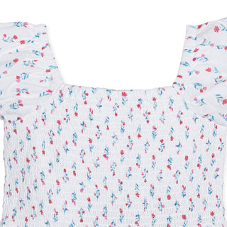 Hope and Henry - Organic Puff Sleeve Smocked Romper