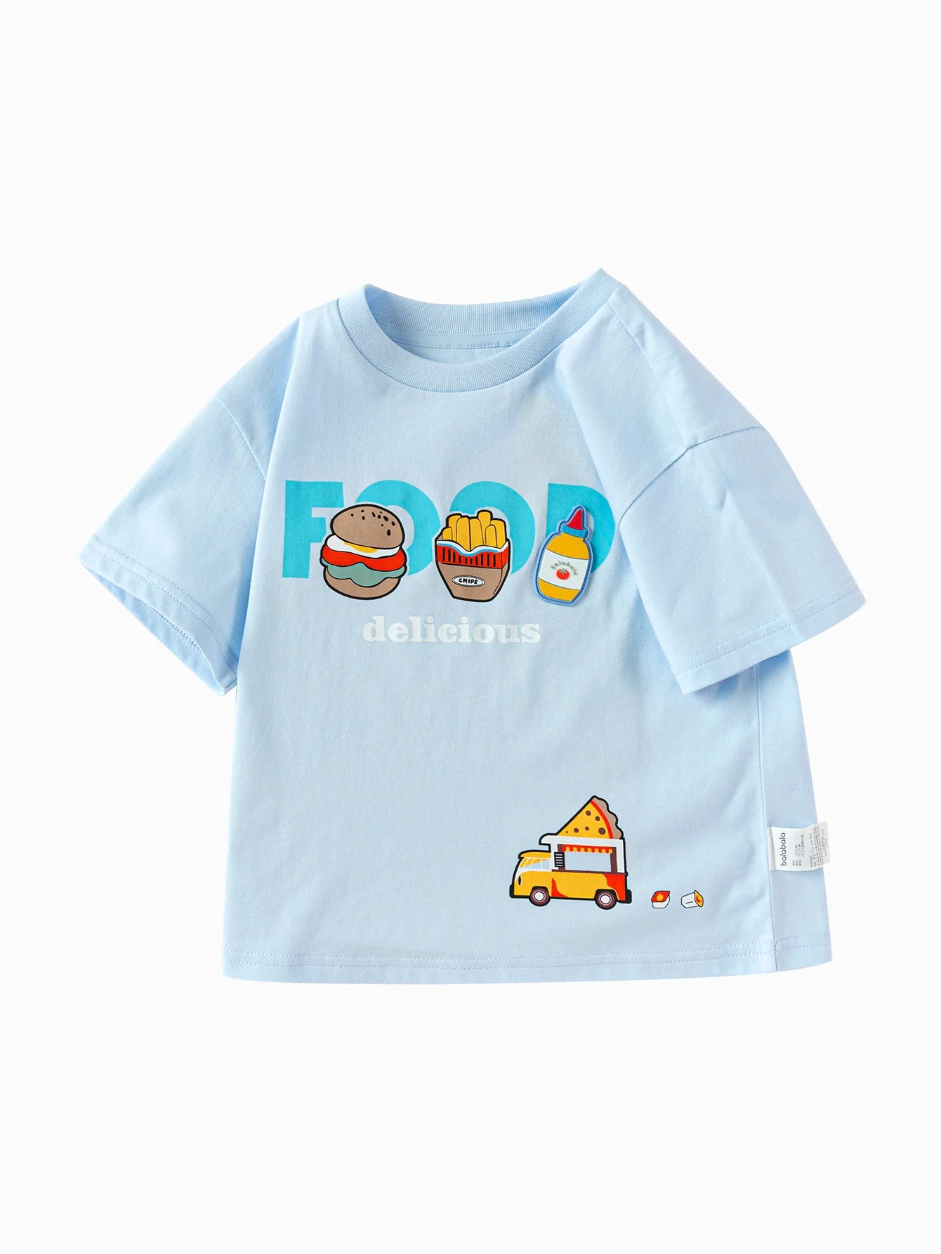 Balabala Toddler Boy Have Fun Style Round V-Neck Short Sleeve T-Shirt