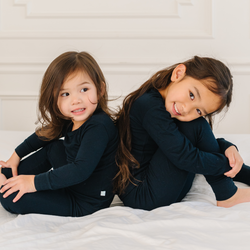 Image of Toddler/Kids Bamboo Pajamas - Midnight Black