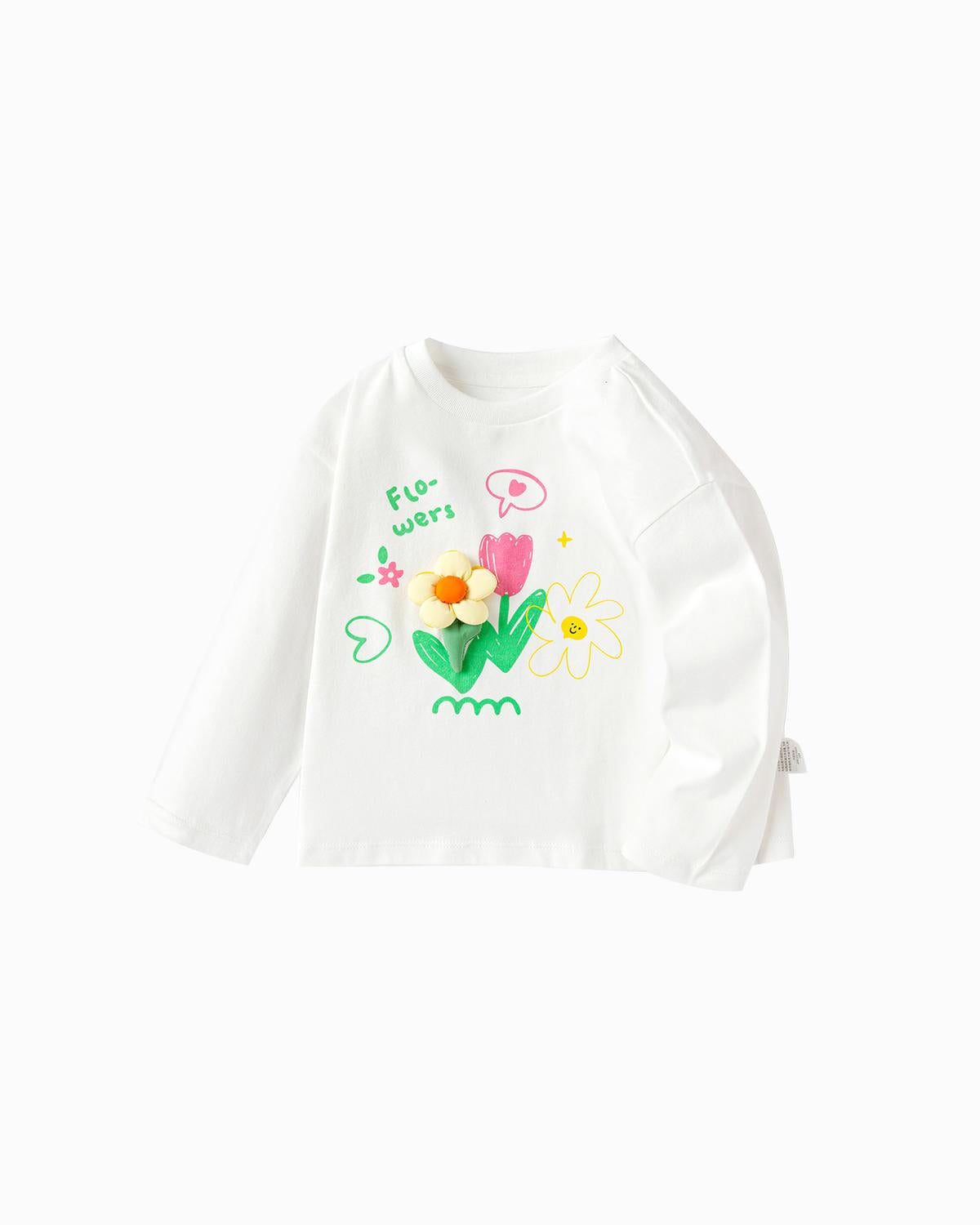 Balabala Toddler Girl Spring Knitted Long Sleeve T-Shirt