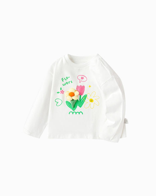 Balabala Toddler Girl Spring Knitted Long Sleeve T-Shirt