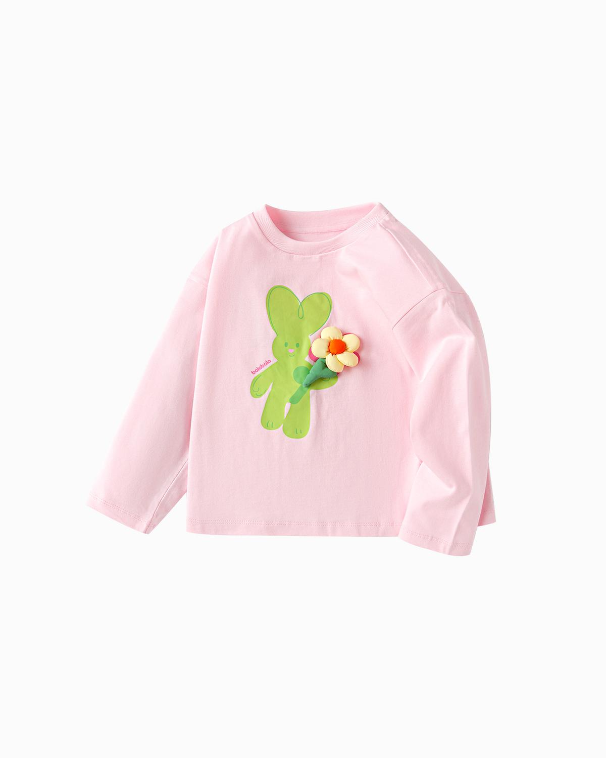 Balabala Toddler Girl Spring Knitted Long Sleeve T-Shirt