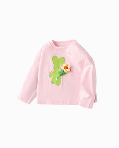 Balabala Toddler Girl Spring Knitted Long Sleeve T-Shirt