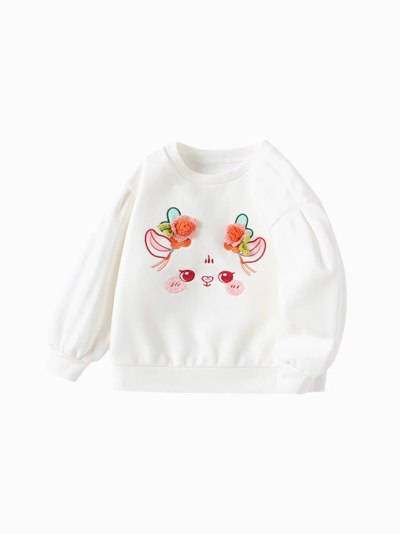Floral Bunny Face Sweatshirt
