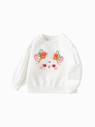 Floral Bunny Face Sweatshirt