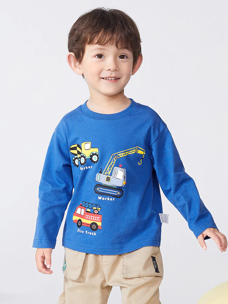 Balabala Unisex Toddler Long Sleeve T-Shirt Blue