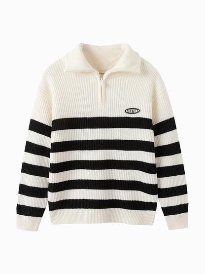 Balabala Kids Unisex White Black Hue Sweater