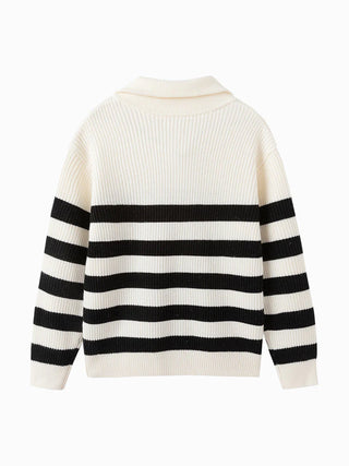Luckyday Striped Half-Zip Sweater