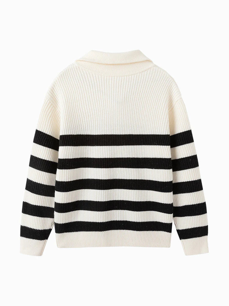 Luckyday Striped Half-Zip Sweater
