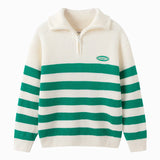 Balabala Kids Unisex Green White Hue Sweater