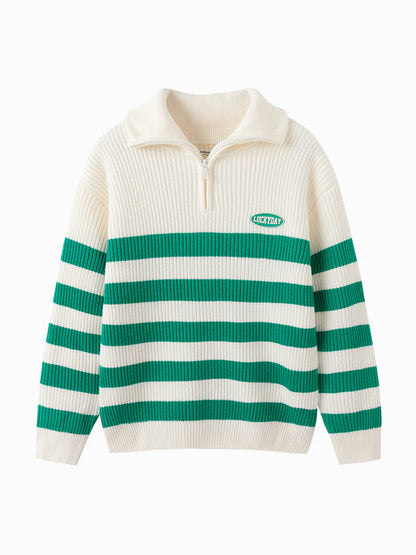 Balabala Kids Unisex Green White Hue Sweater