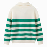 Balabala Kids Unisex Green White Hue Sweater