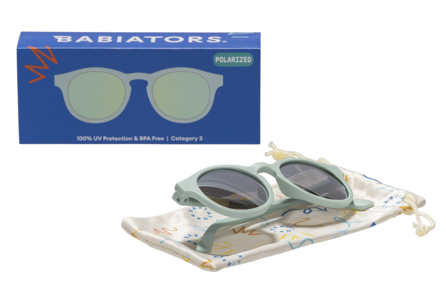 Babiators - Baby and Kids Polarized Keyhole Sunglasses: Seafoam Blue | Seafoam Mirrored Lens