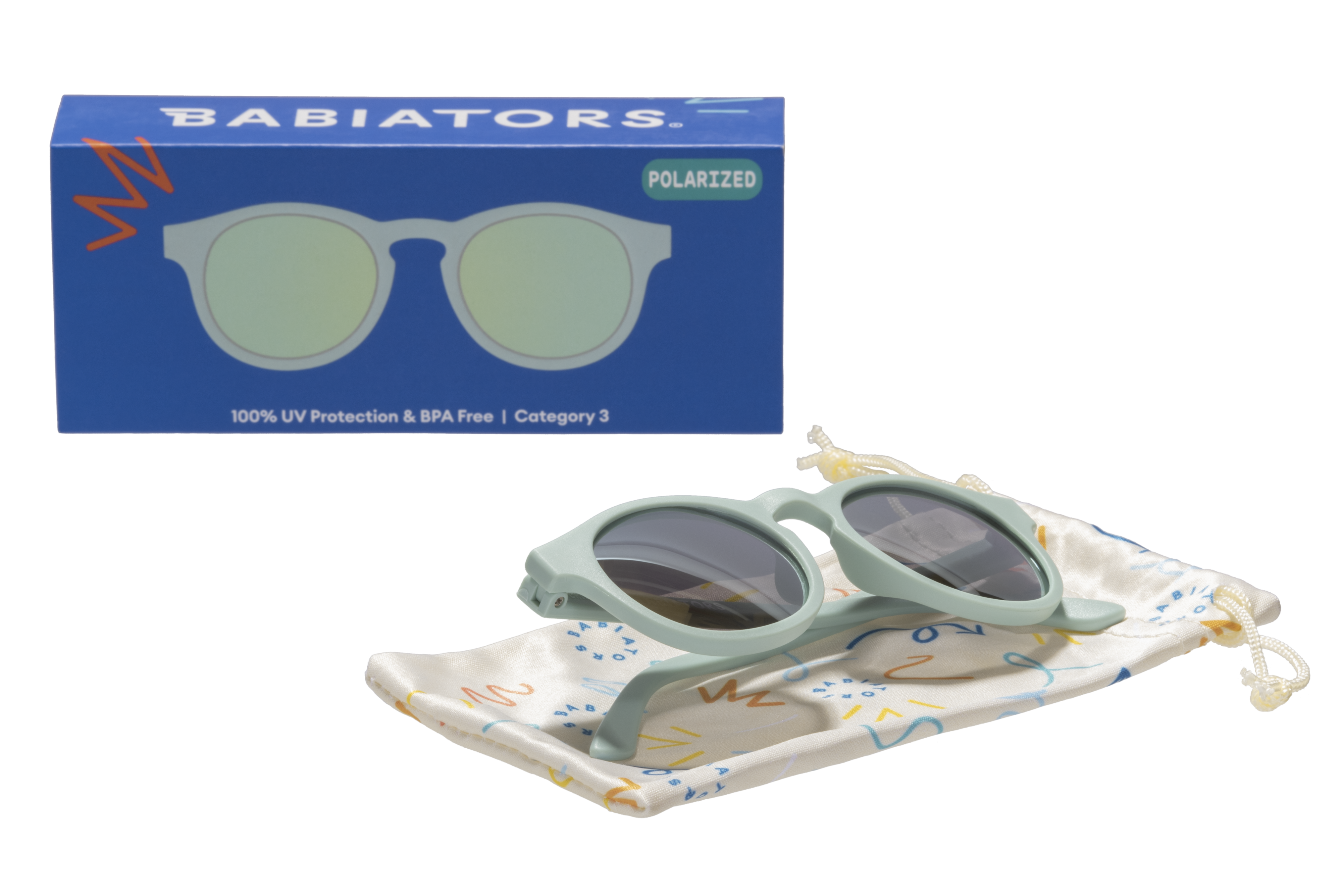 Babiators - Baby and Kids Polarized Keyhole Sunglasses: Seafoam Blue | Seafoam Mirrored Lens