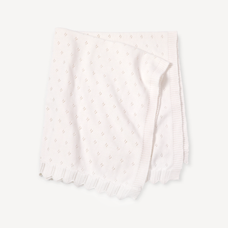 Viverano Organics - Dove White Classic Pointelle Knit Baby Blanket (Organic)