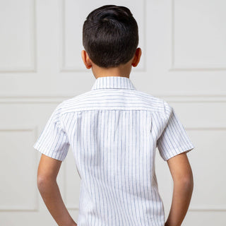 Hope and Henry - Linen Short Sleeve Button Down Shirt