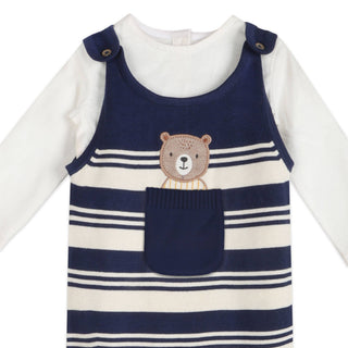 Viverano Organics - Bear Pocket Knit Baby Overall Set (Organic Cotton)