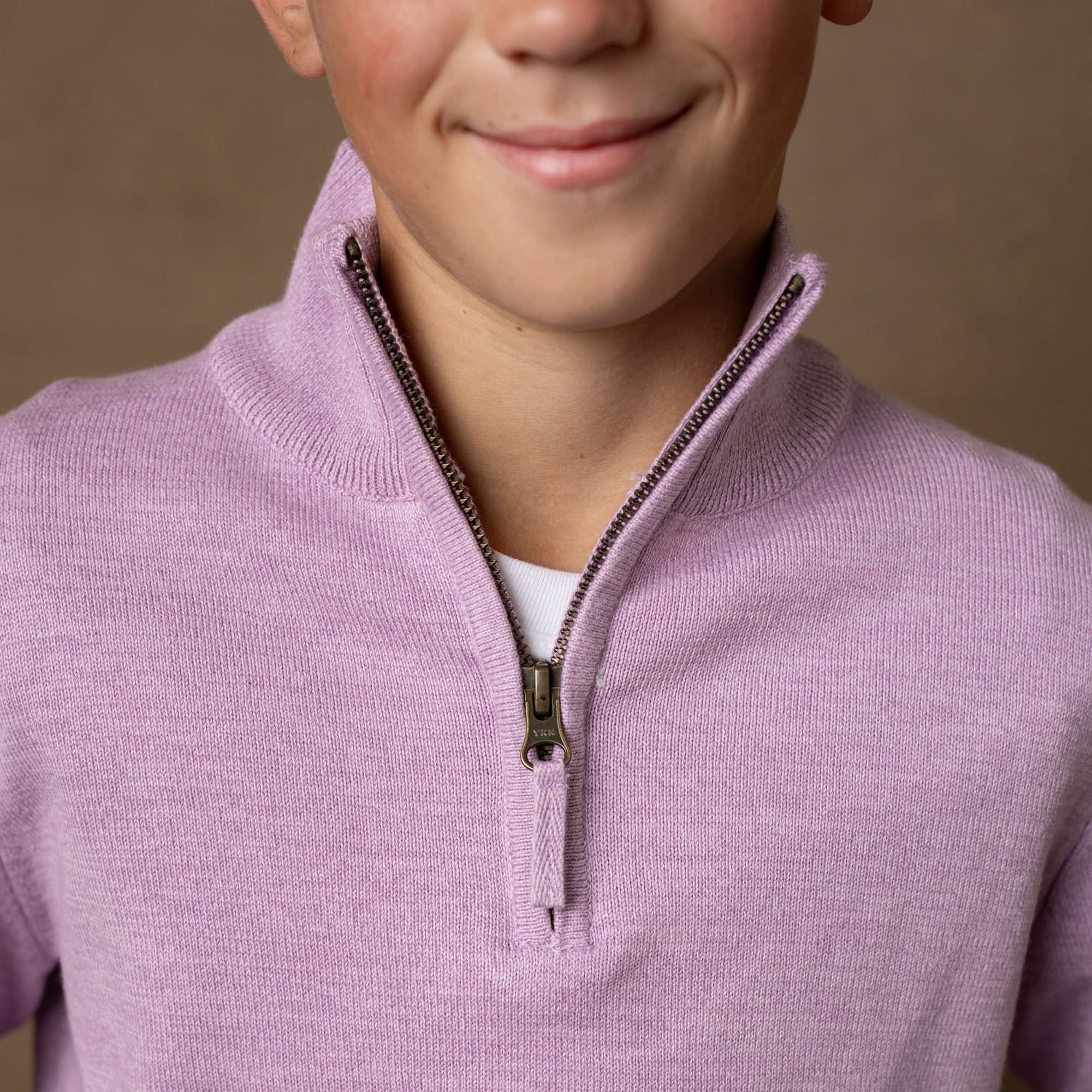 Image of Organic Fine Gauge Half Zip Sweater