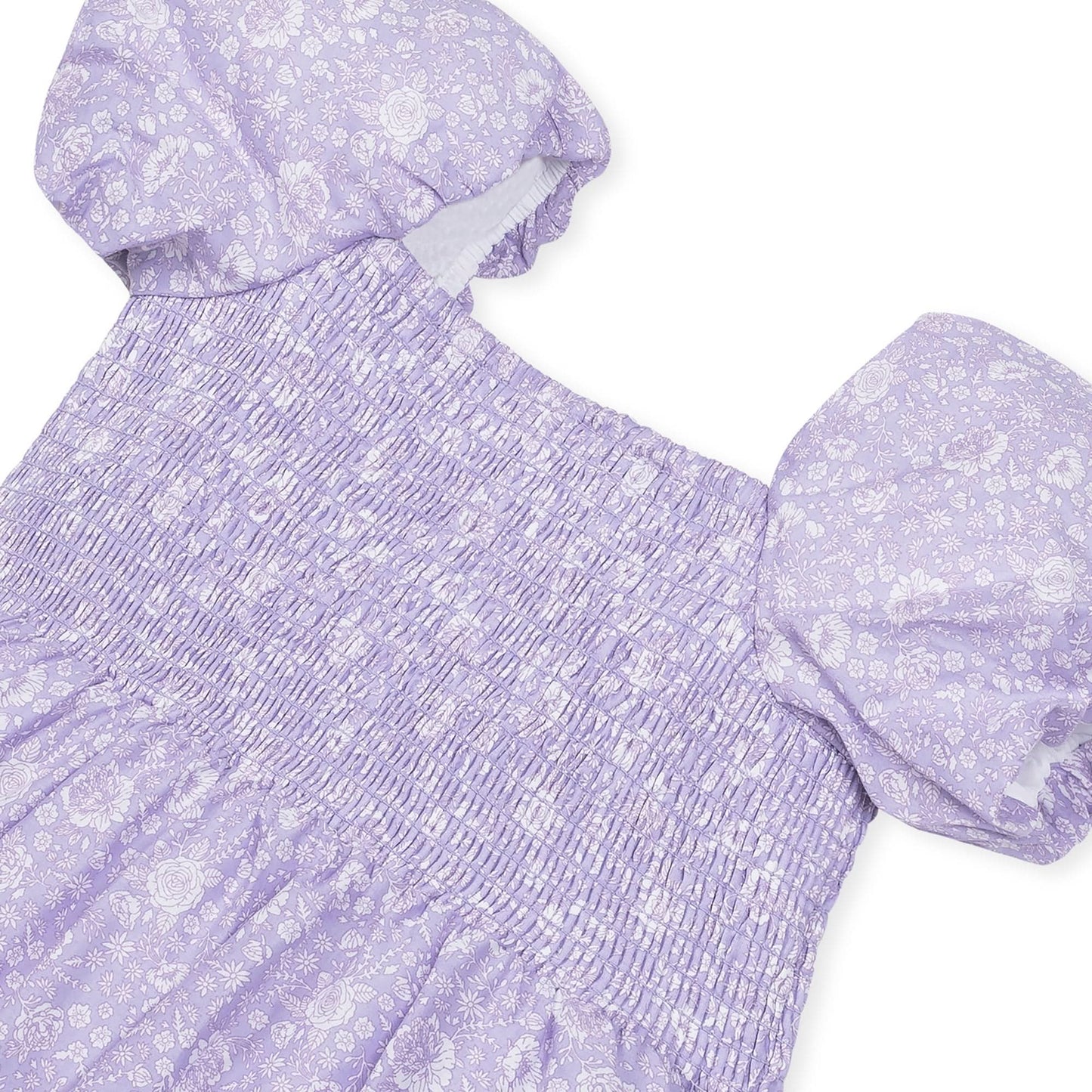 Smocked Bubble Sleeve Dress
