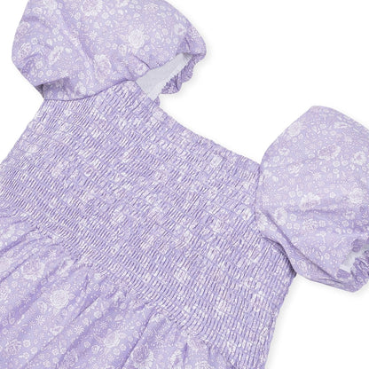 Smocked Bubble Sleeve Dress