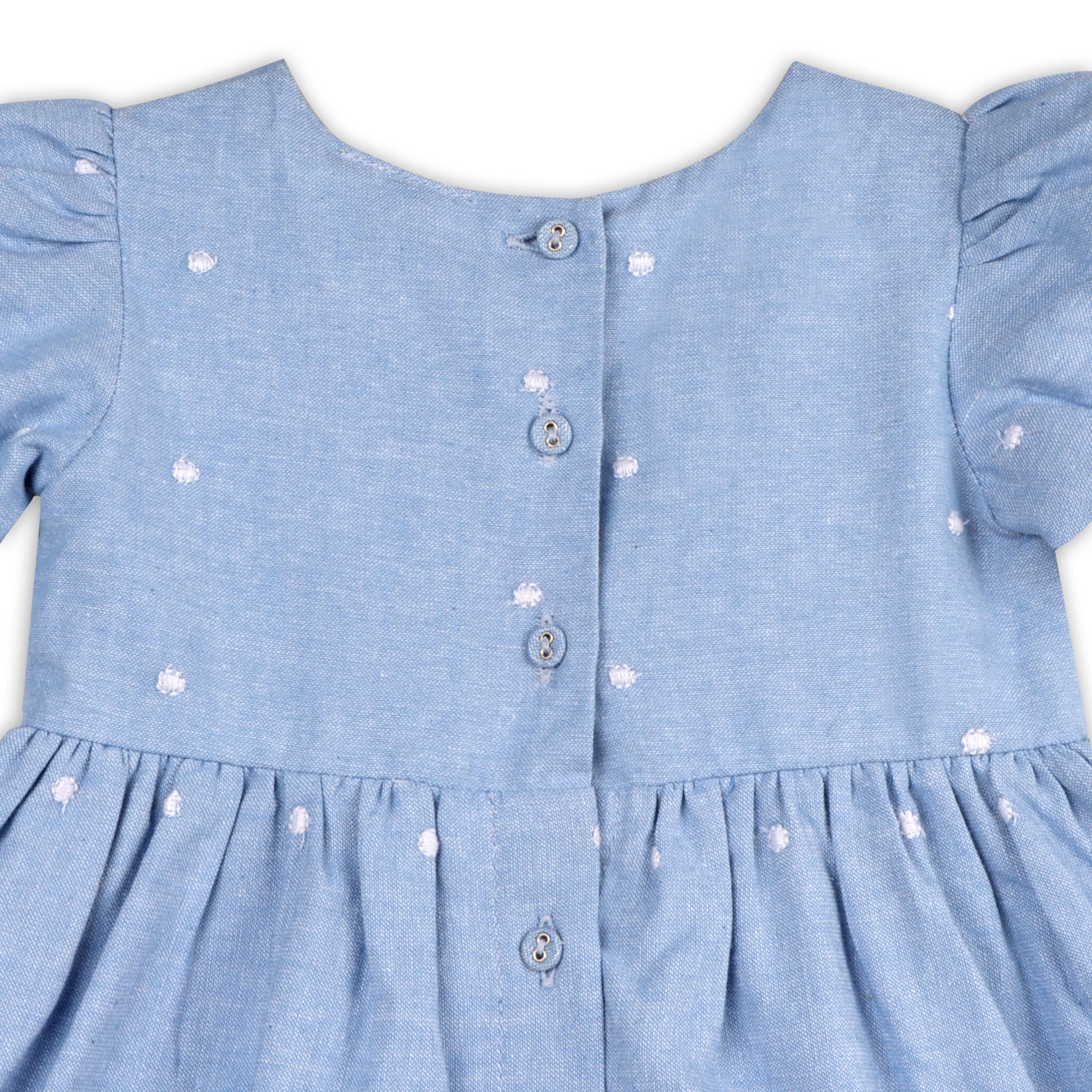 Image of Isla Chambray Baby Dress + Bloomer
