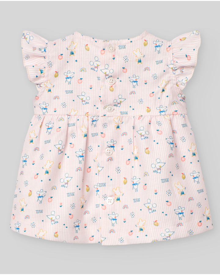 Woven Newborn Short Dress - Tangerine
