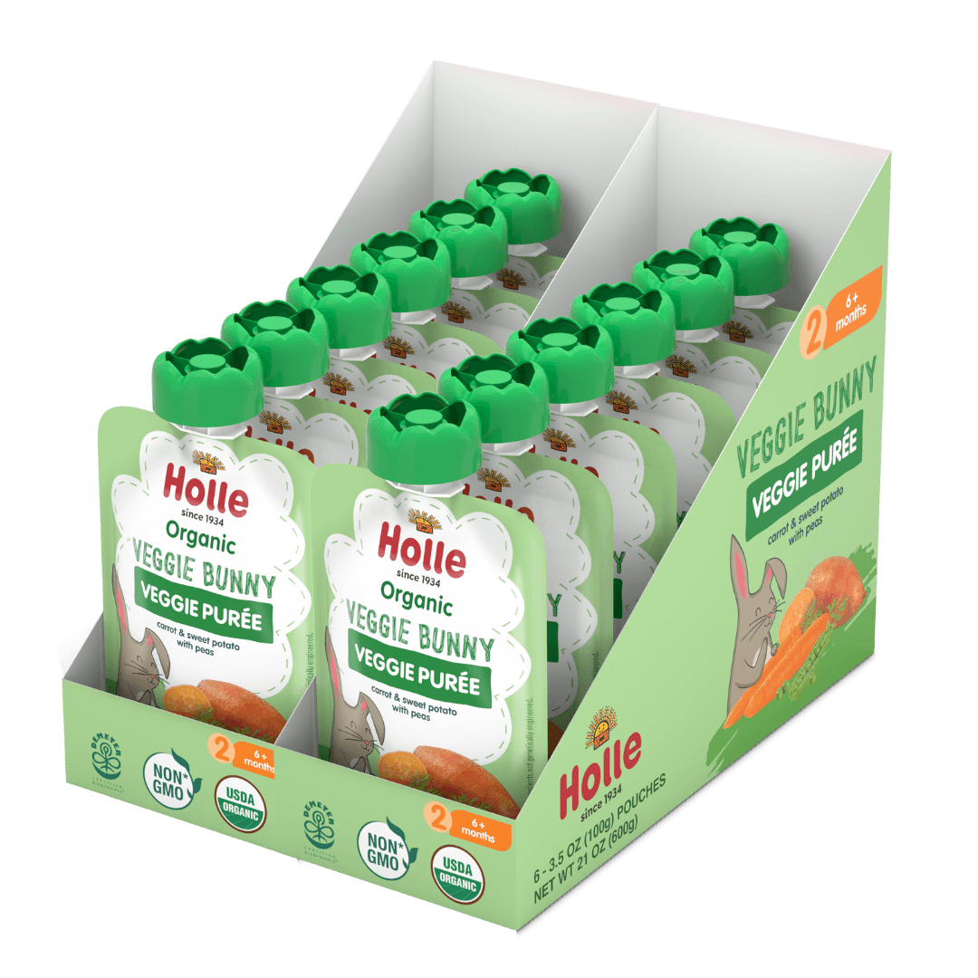 Image of Holle Baby Food Pouches - Organic Veggie Puree - Veggie Bunny
