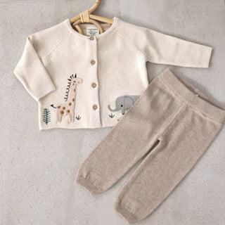 Viverano Organics - Animal Safari Embroidered Baby Cardigan Sweater (Organic)