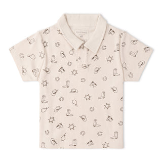Organic Collar Tee & Shorts Set - Rodeo