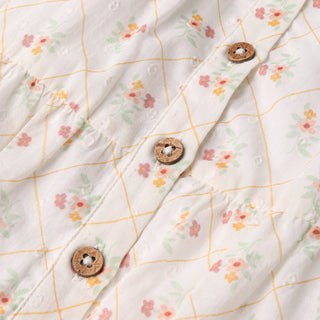Organic Flutter Buttoned Tiered Dress - Spring Weave
