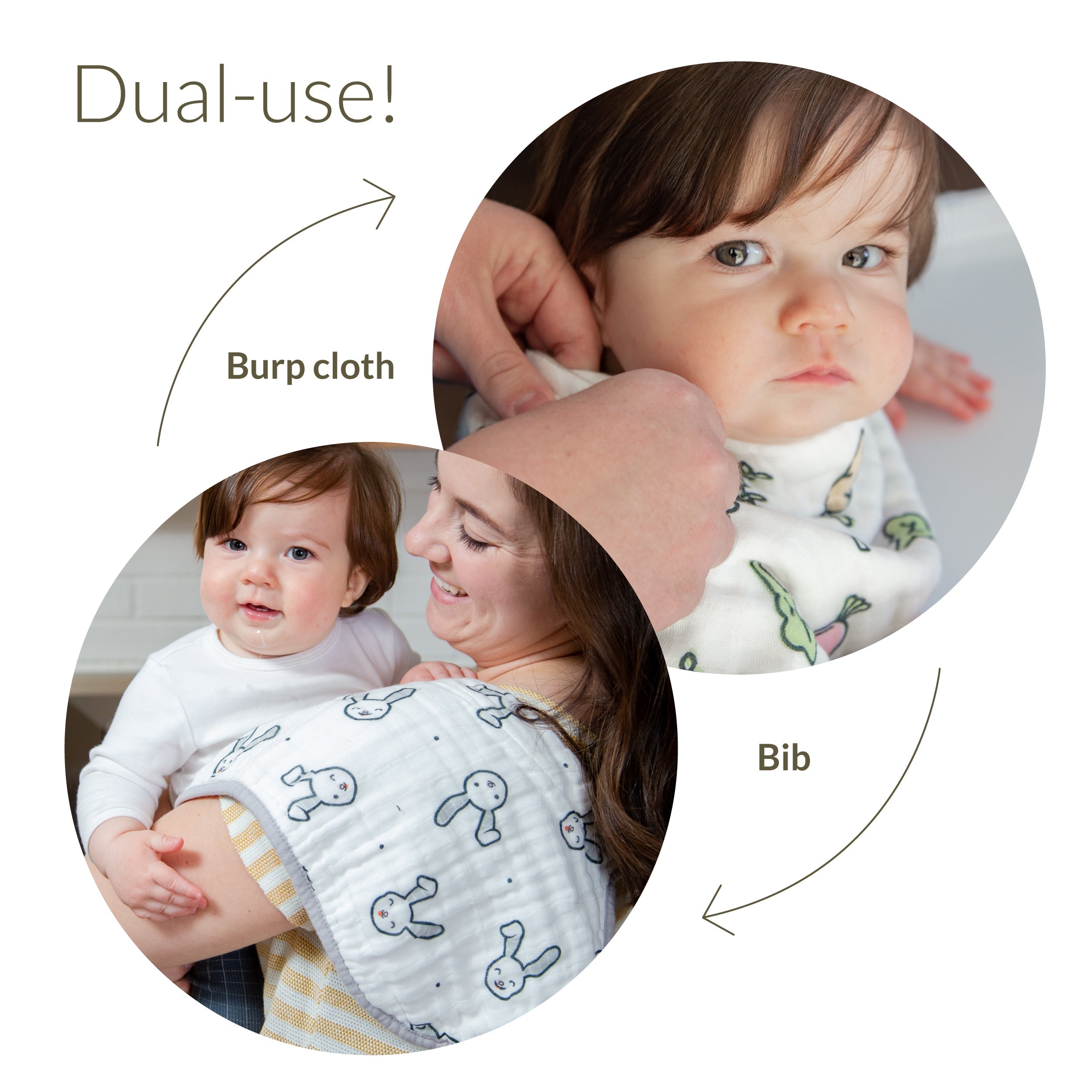 Image of 2-in-1 Non-Slip Burp Cloth and Bib