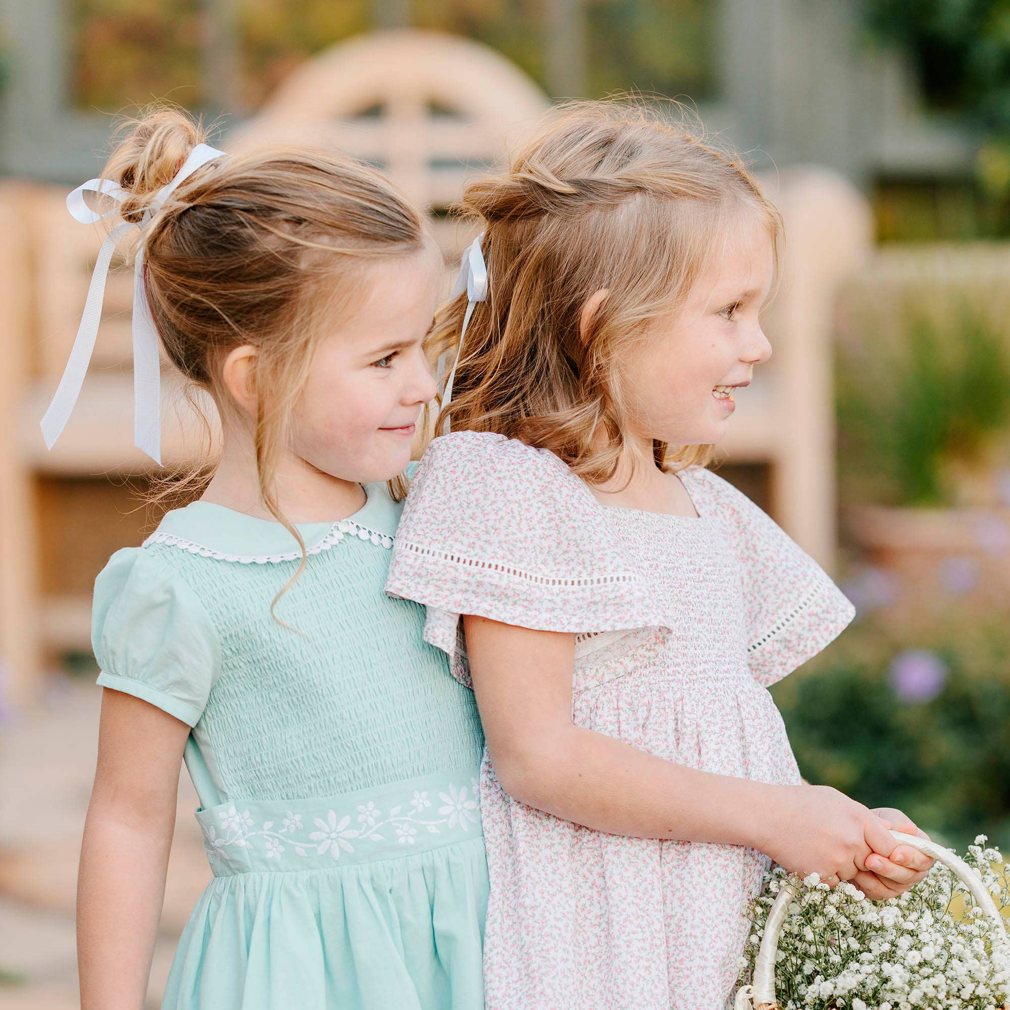 Image of Hope and Henry - Organic Smocked Bell Sleeve Dress