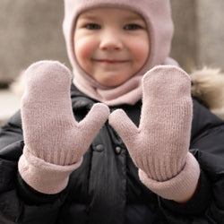 Image of menique - Kids' Mittens Knitted Merino & Cashmere: 1-3 years / Light blue