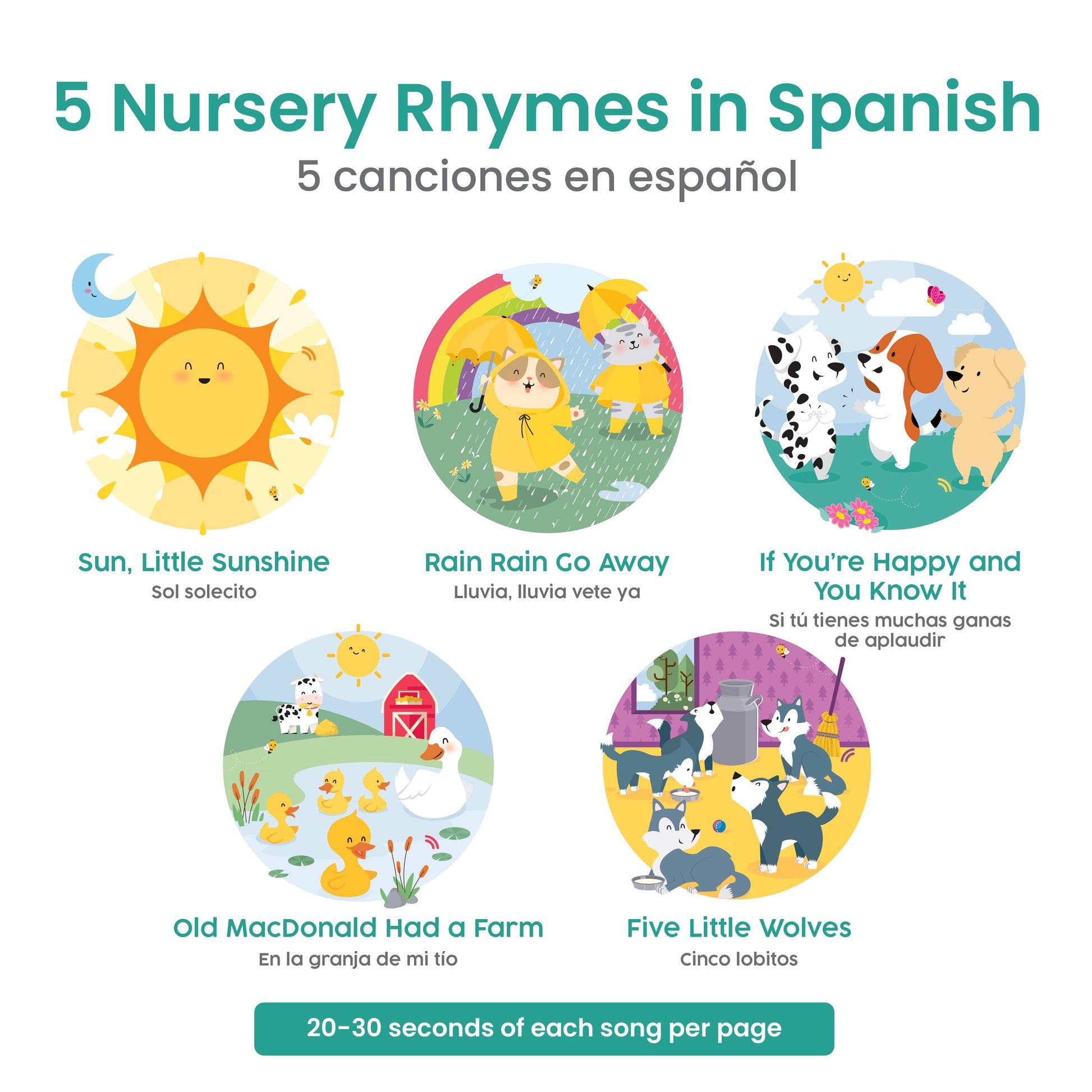 Bilingual Musical Book: Spanish Nursery Rhymes