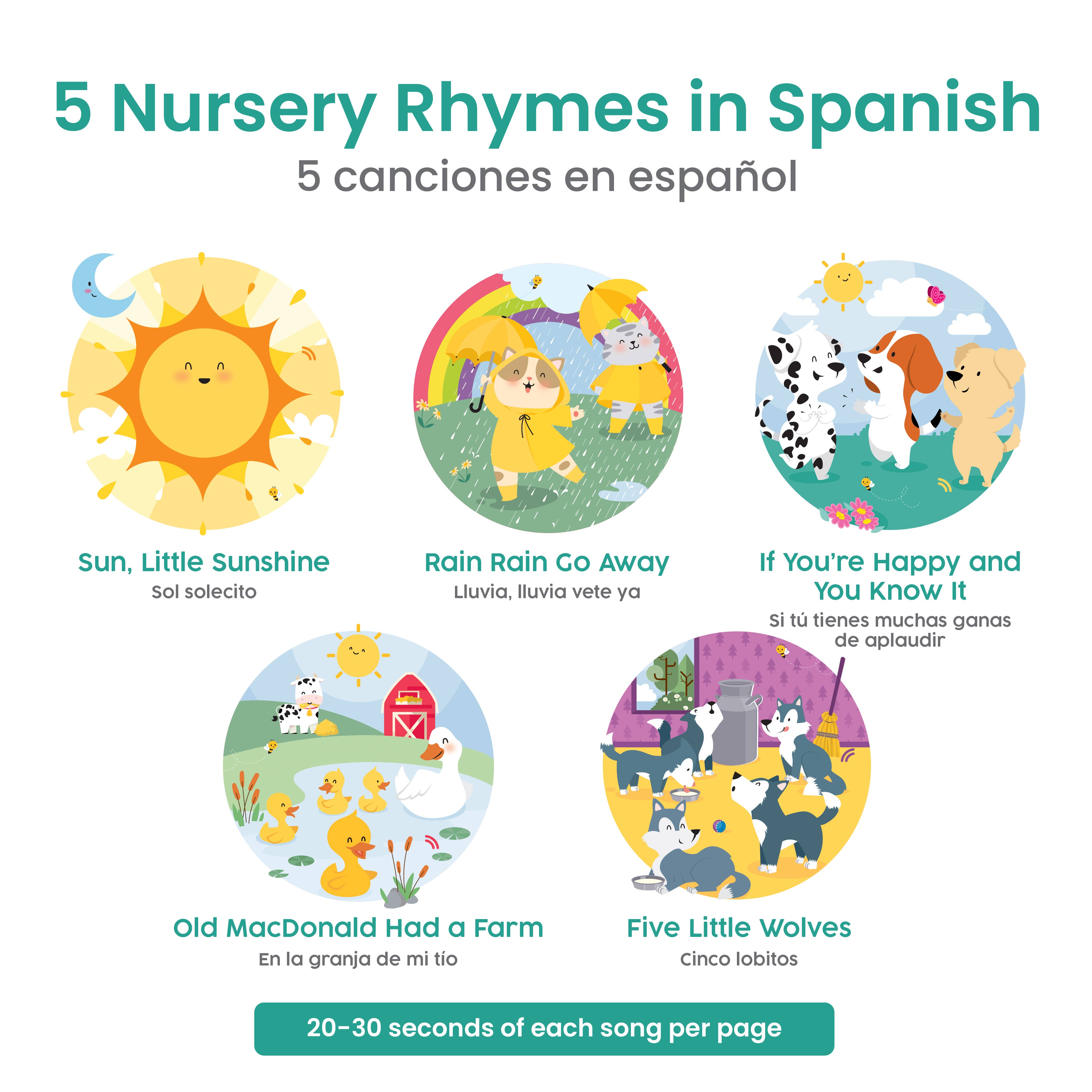 Bilingual Musical Book: Spanish Nursery Rhymes
